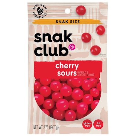 Snak Club Snak Club Cherry Sours Gummi Candy 2.75 oz Bagged 1785553